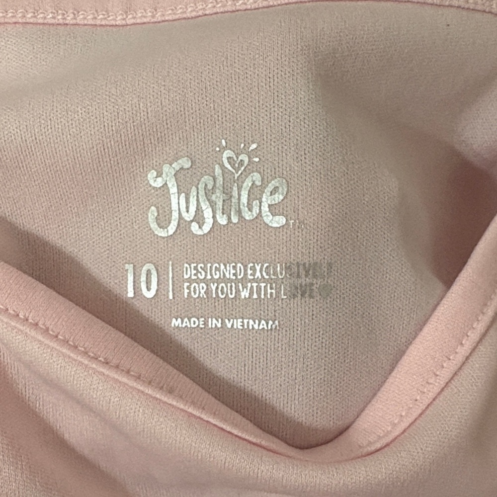 Justice High Neck Pink Leopard Print Kids Shirt Sz 10 Ruffle Hem Mesh Top Layer - Picture 7 of 7